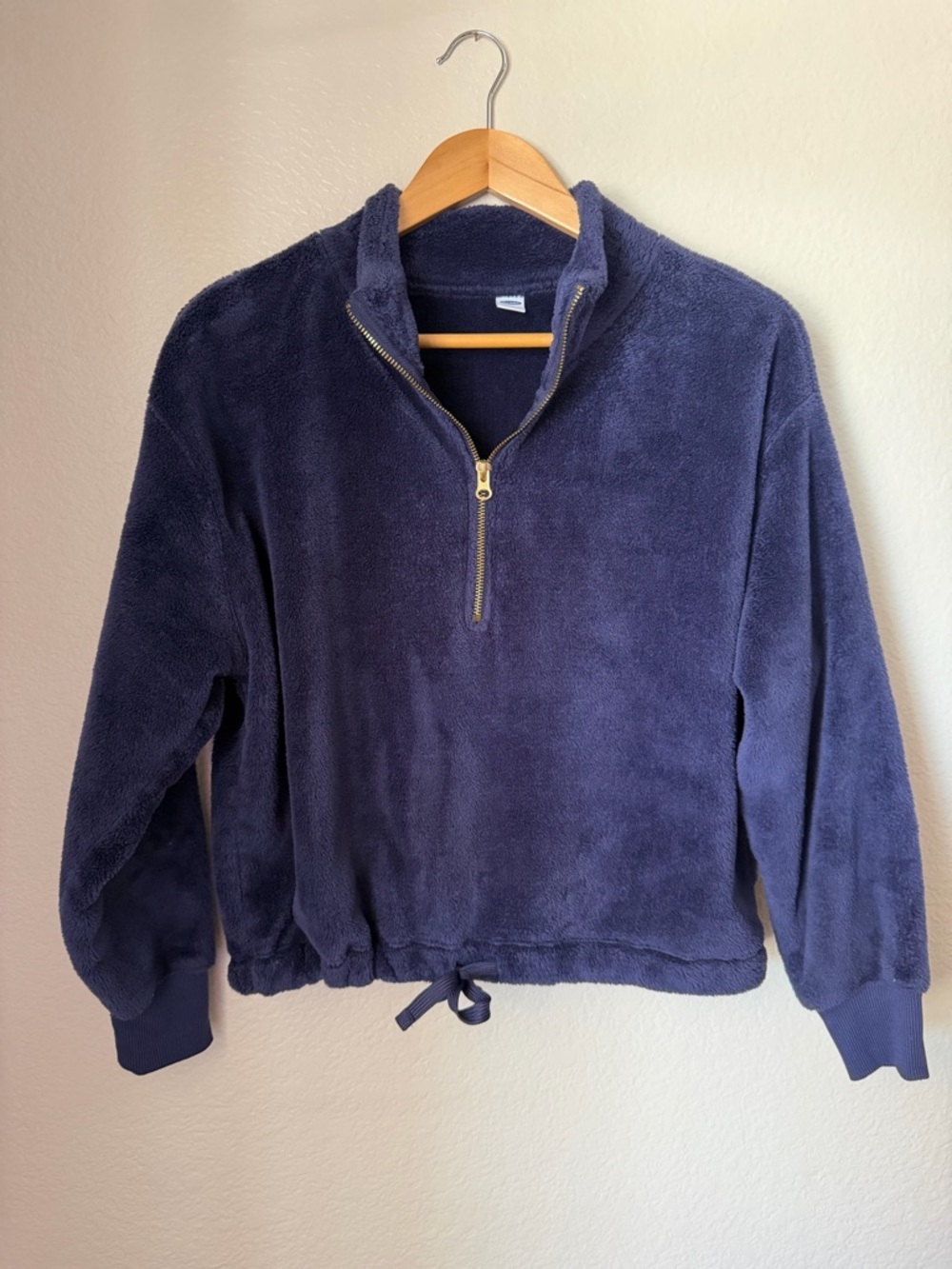 Old Navy Fleece Quarter Zip Pullover Navy Blue Cozy Sweatshirt X-Small